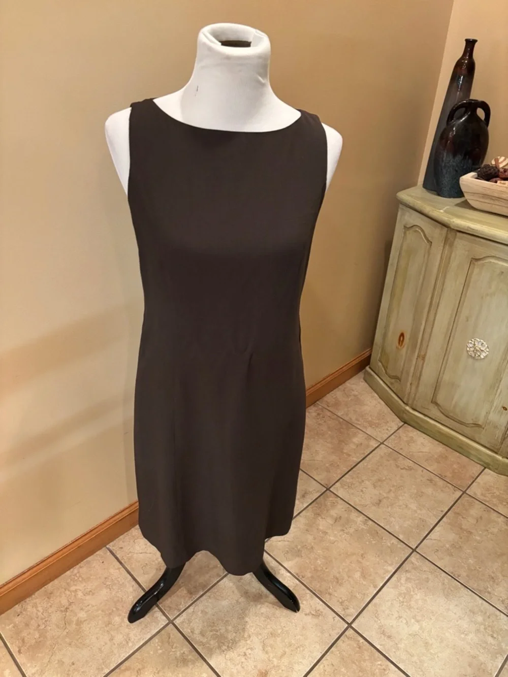 Casual Corner Classic Sleeveless Brown Shift Dress Size 8 New with Tags